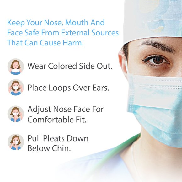 Disposable Protective Face Mask, 50 Per Box - Picture 3 of 7